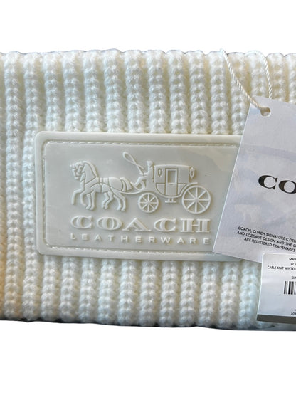 New Coach Off White Cable Knit Winter Headband MSRP $50