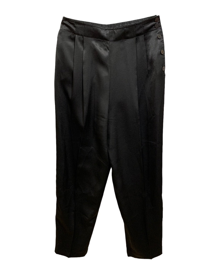 12P Chaus Petites Vintage Y2K Women's Satin Black Side Button Pants