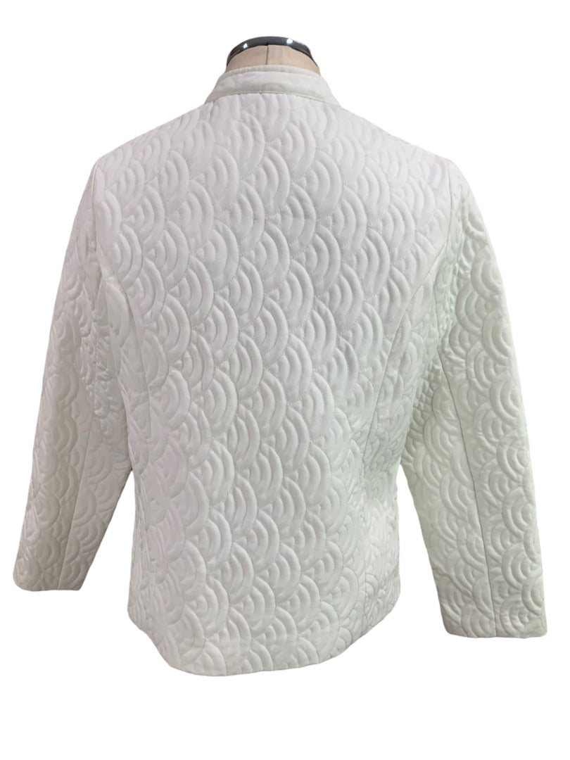 Small Laura Ashley New Pearl White Quilted Women's Full Zip Jacket