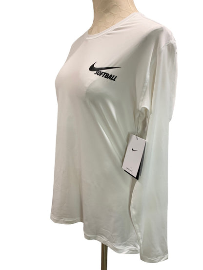 XL Nike Dri-Fit Women's White Long Sleeve Softball Shirt AV6641-100