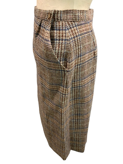 Size 10 Stacy Mark Women's Wool Plaid Skirt Pockets 1980s Vintage