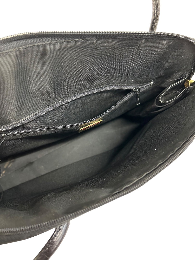 Talbots Vintage 1990s Black Shoulderbag Genuine Leather Made in Italy