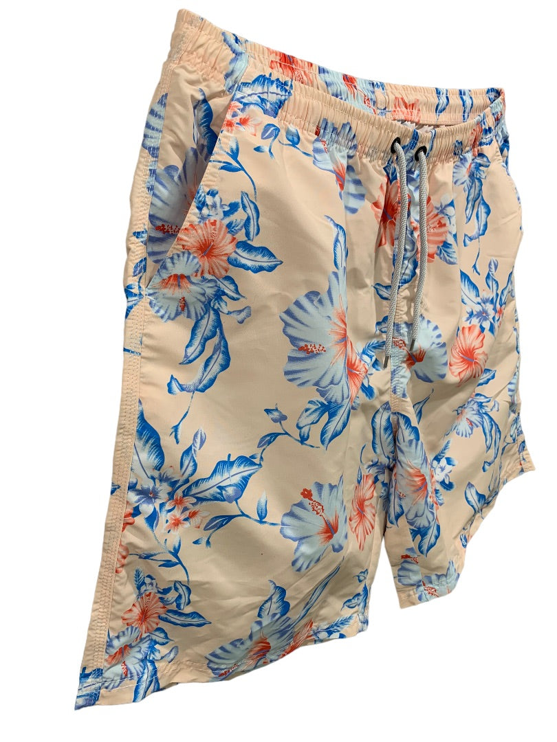 XL Prefer to Life Men's New Tropical Print Pull On Board Shorts Elastic Waist