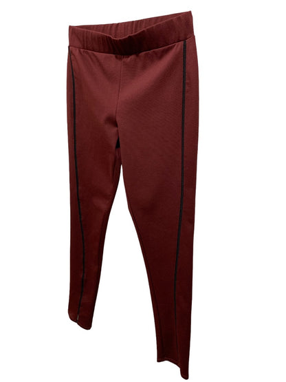 Medium BCBG Generation Women's Burgundy Side Detail Ponte Knit Leggings