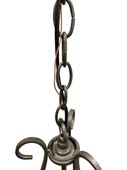 Iron Sweeping Taper Three Light Series 10-21 Pewter Gray Finish Hardwired Chandelier