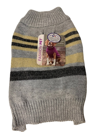 Small Fashion Pet Striped Gray Sweater Dog 10"-14" New