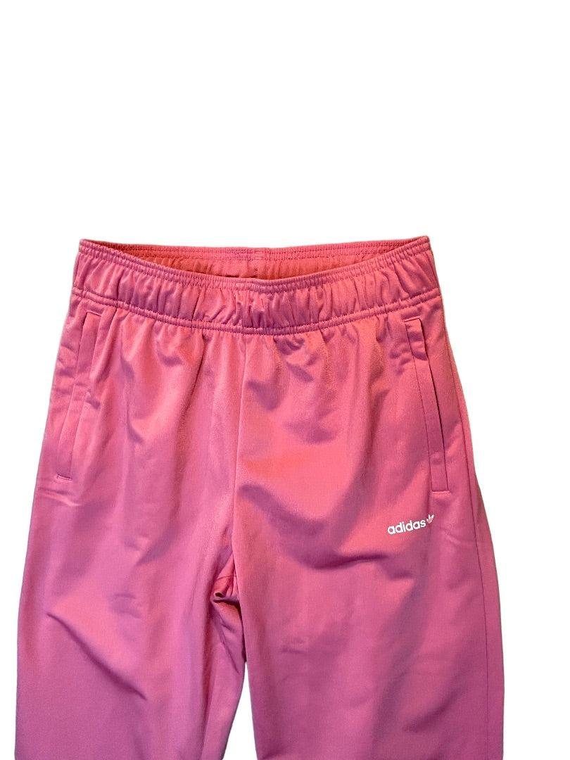 Large Adidas New Girl's Pink Jogger Track Pants Pull On Rose Tone