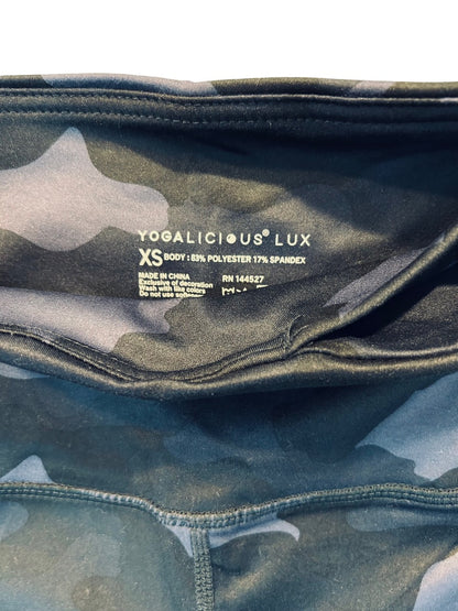 XS Yogalicious Lux Camo Navy Women's New High Rise Side Pocket Shorts