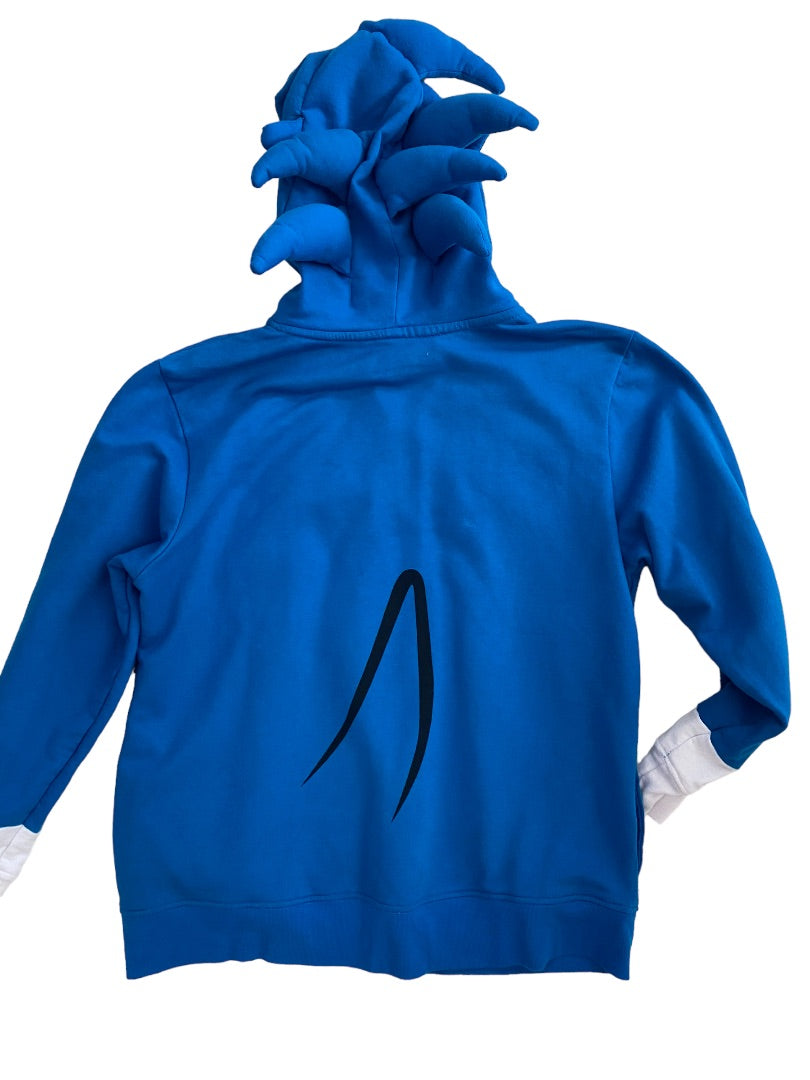 Sega Sonic The Hedgehog Sweatshirt Hoodie Blue Youth Large Mesh Face Mask