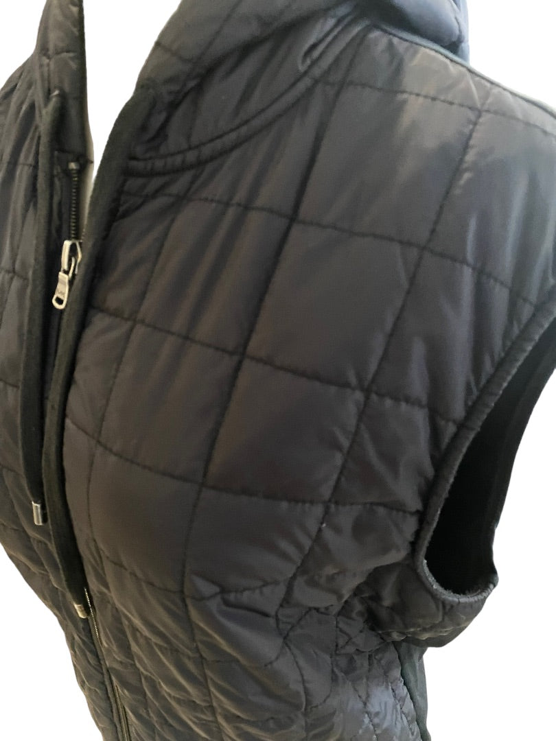 Small Michael Kors Black Quilted Hooded Vest