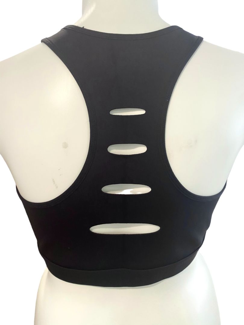 2X Peloton Black Sports Bra Compression Scuba Material