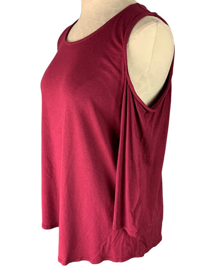 Small Halogen Women's Cold Shoulder Top Pullover Raspberry Color