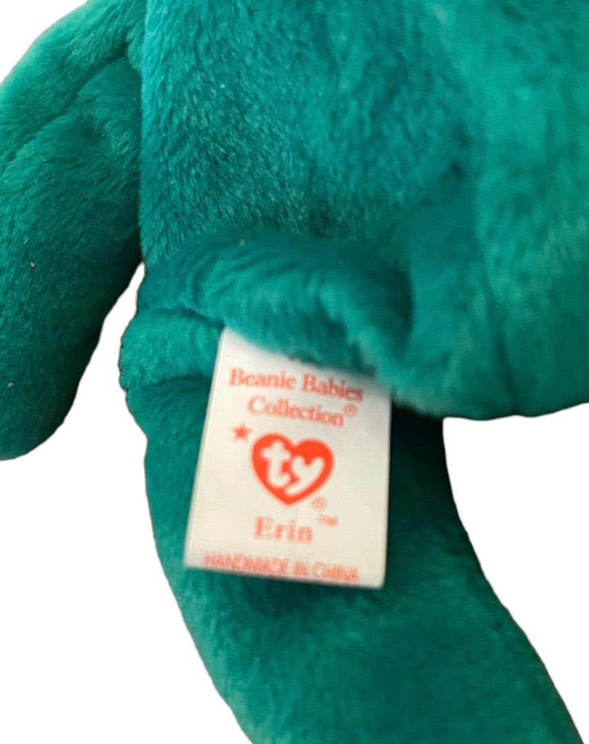 TY Beanie Baby Erin 1997 St Patricks Day Green Bear