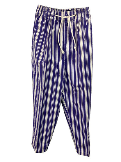 Medium Gap Women's Pull On Blue White Stripe Pants Pockets Y2K