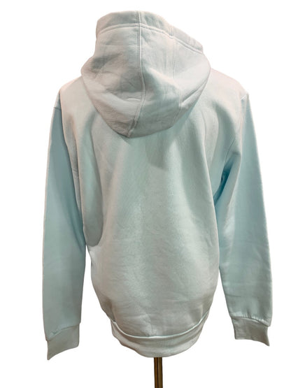 Large Adidas Women's New Pullover Hoodie Sweatshirt Light Blue Logo HJ9510