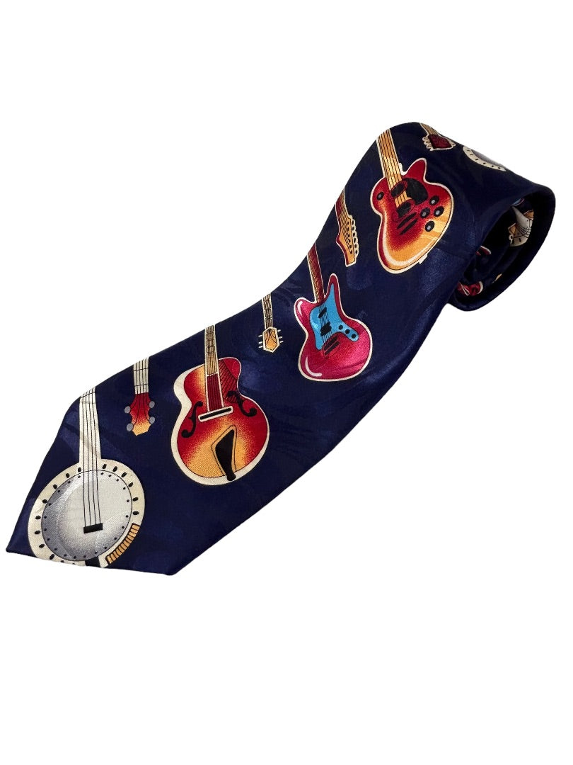 Fratello Polyester Men's Necktie Music Stringed Instruments Hand Made 58" Tie