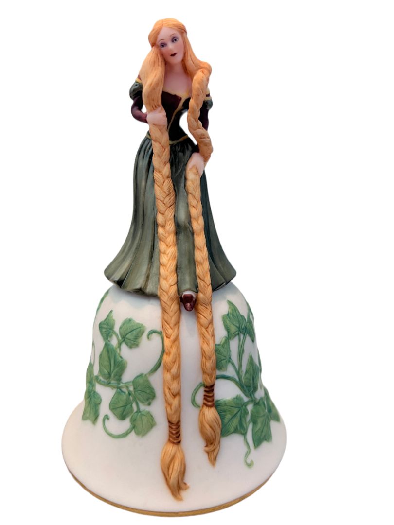 Enchanting RAPUNZEL Bell 1984 Franklin Porcelain Studios Trina Hyman EUC