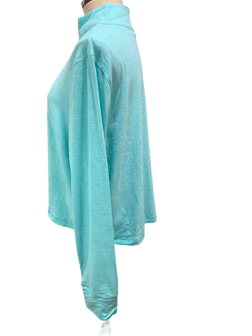 XXL 90 Degree by Reflex women's Aruba Blue Turquoise 1/4 Zip Mock Neck