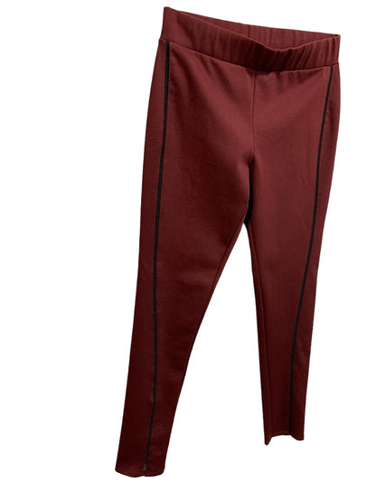 Medium BCBG Generation Women's Burgundy Side Detail Ponte Knit Leggings