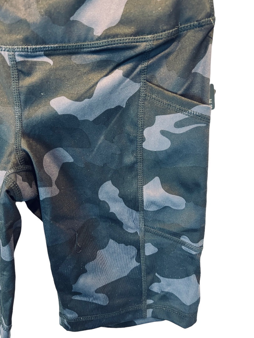 XS Yogalicious Lux Camo Navy Women's New High Rise Side Pocket Shorts