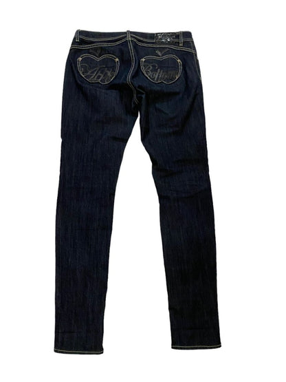 9/10 Apple Bottom Jeans Dark Wash Distressed Straight Leg