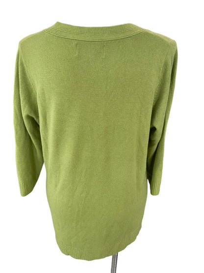 22/24 Avenue Green 3/4 Sleeve Sweater Scoop Neck