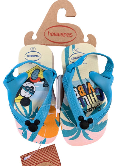 6C Havaianas Toddler Sandal Flip Flops Disney Mickey Back Strap New