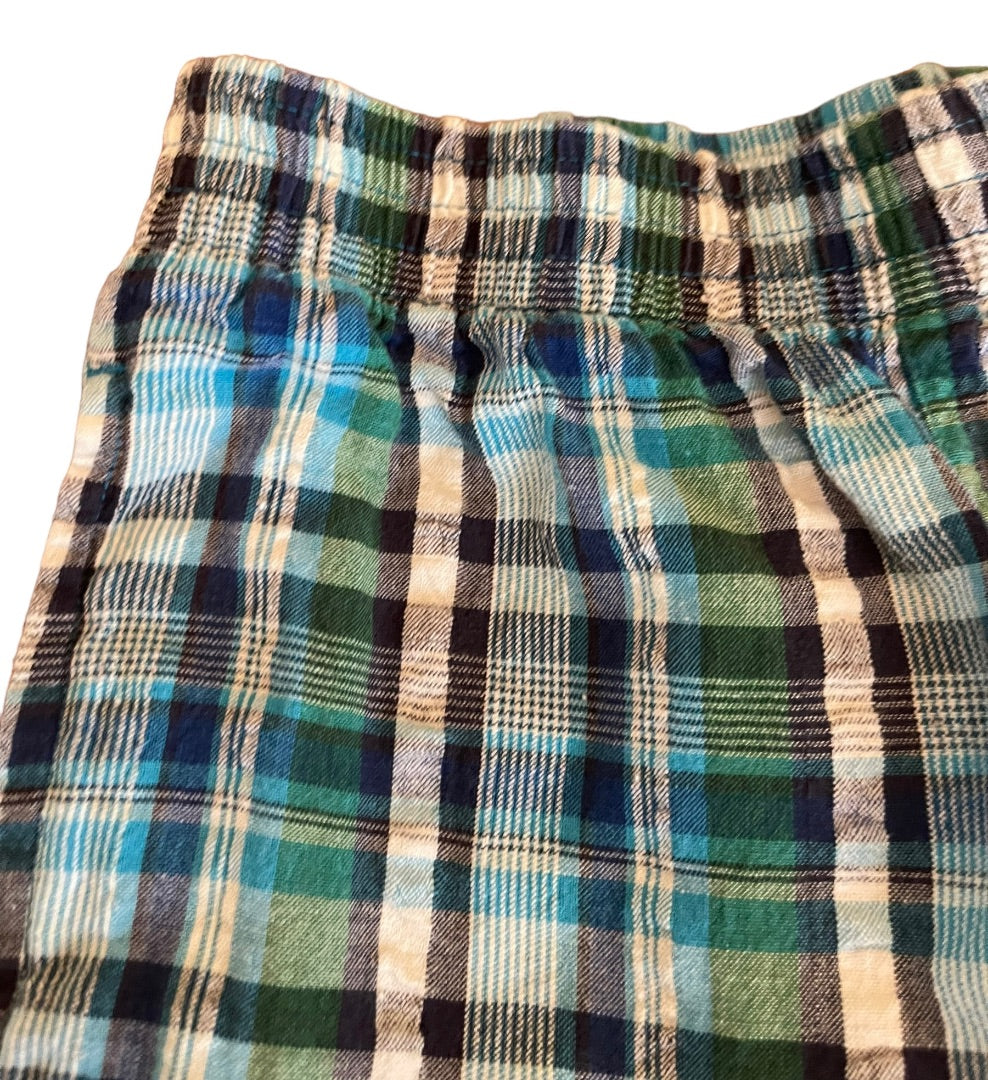 3T Badge 100% Cotton Boys Plaid Pull On  Shorts Elastic Waist