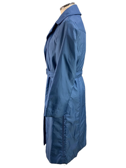 10P Bromleigh Women's Blue Insulated Trench Winter Coat Vintage 1980s