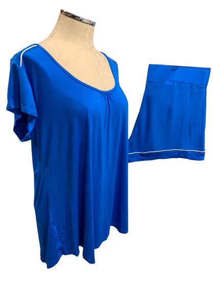 XXL GYS Women's Blue New 2 Piece Shorts and Tshirt Pajama Set PJs