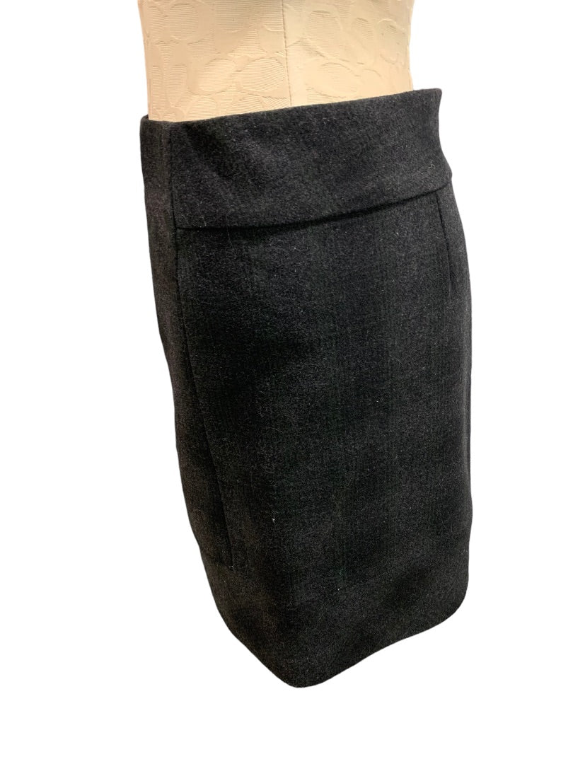 Size 8 Willi Smith Dark Wool Blend Plaid Pencil Mini Skirt Lined