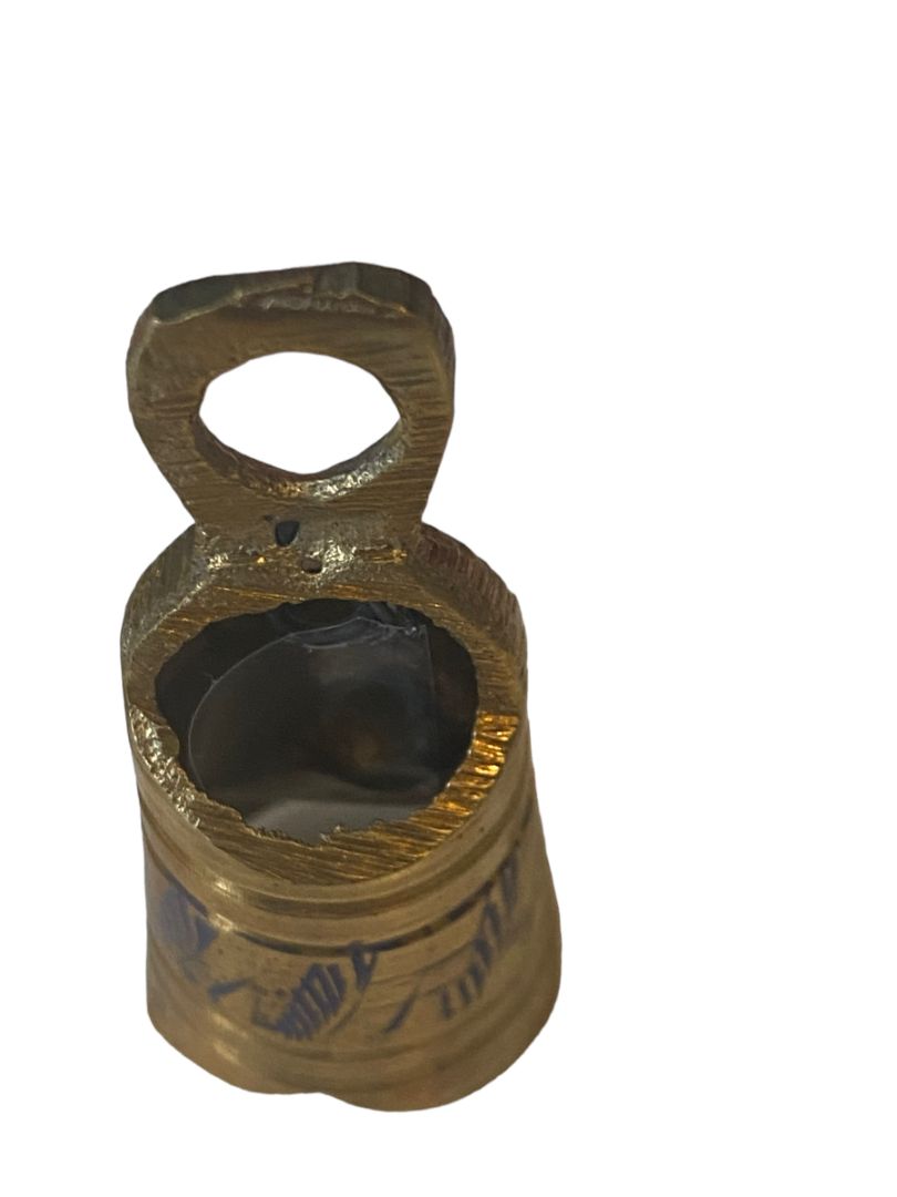 Small Engraved Brass Etched Bell 2" tall 15/16" diameter