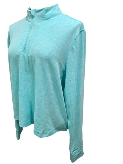 XXL 90 Degree by Reflex women's Aruba Blue Turquoise 1/4 Zip Mock Neck