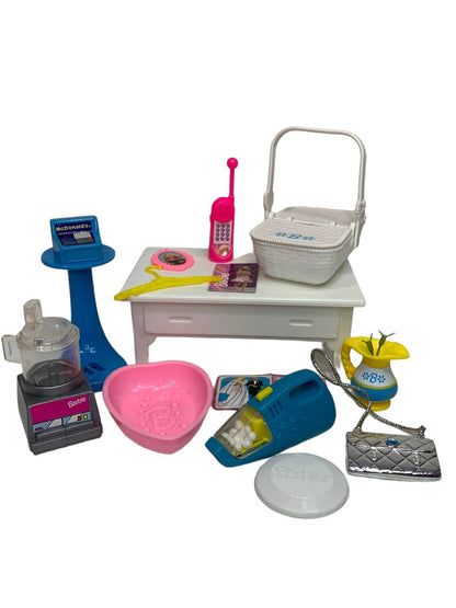 Barbie Mattel Mixed Lot Accessories Working Vacuum Mcdonalds Picnic Basket