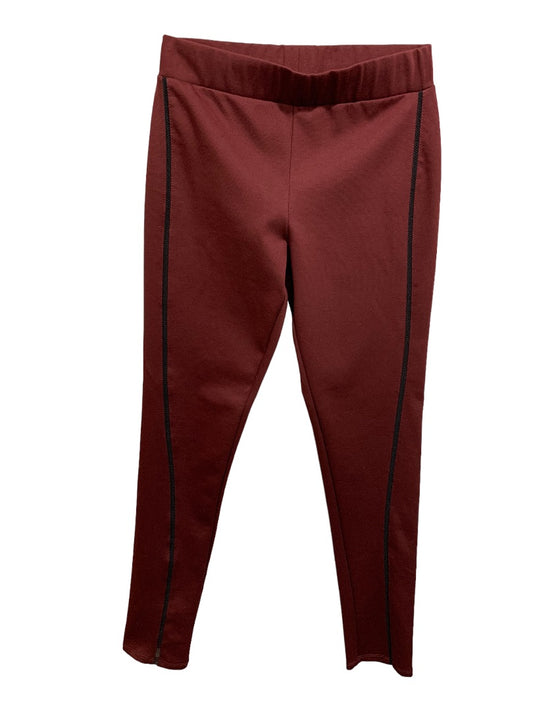 Medium BCBG Generation Women's Burgundy Side Detail Ponte Knit Leggings