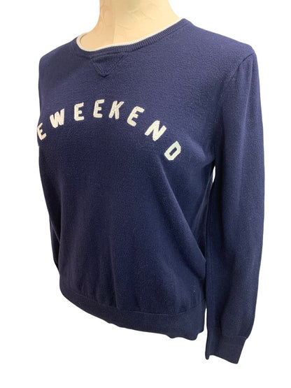 Small J.Crew Mercantile Le Weekend Navy Blue Women's Crew Neck Sweater L3103