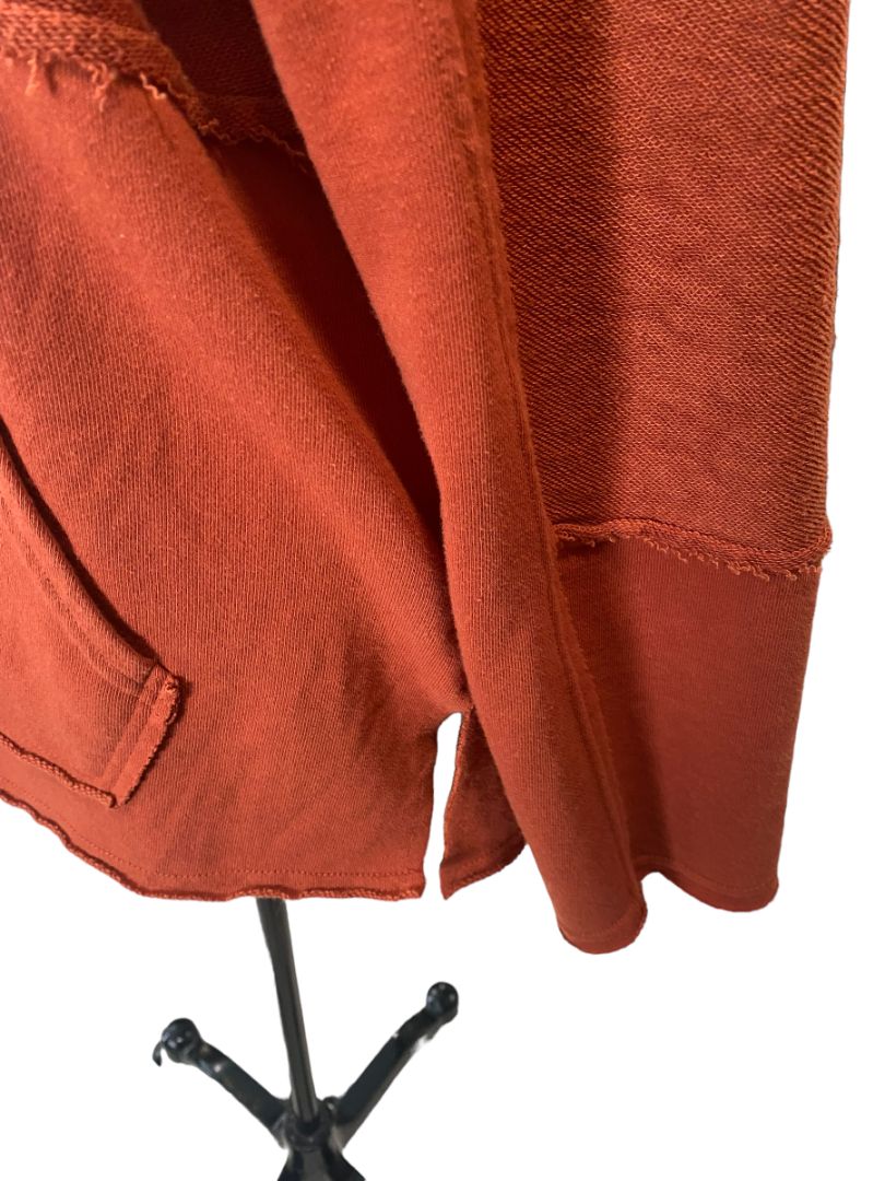 Medium Urban Outfitters Rust Orange Raw Edge Lightweight Hoodie