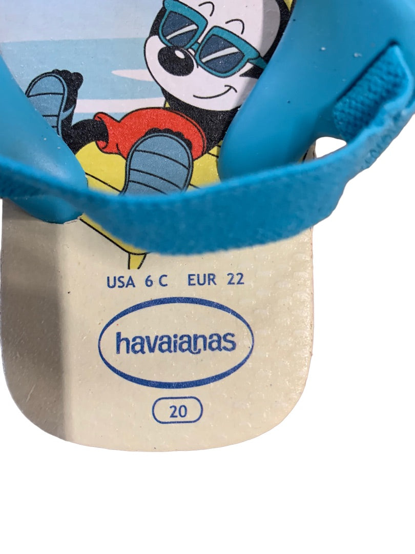 6C Havaianas Toddler Sandal Flip Flops Disney Mickey Back Strap New