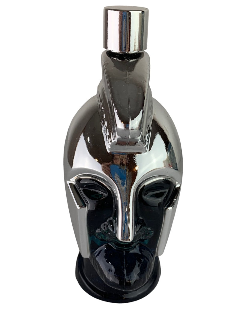 Vintage Avon Tribute Decanter Aftershave Lotion Blue Glass Silver Warrior New 6 oz