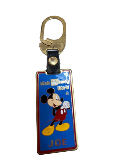 Vintage Walt Disney Workd Keychain Key Ring "Joe" Mickey Mouse Clip Closure