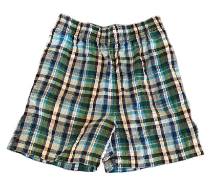 3T Badge 100% Cotton Boys Plaid Pull On  Shorts Elastic Waist