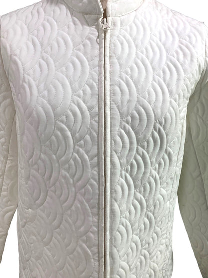 Small Laura Ashley New Pearl White Quilted Women's Full Zip Jacket