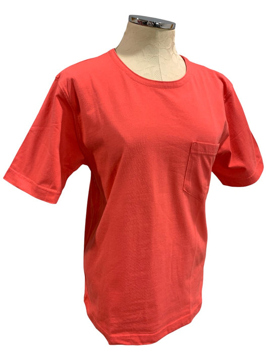 Medium Talbots Vintage 1990s Women's Tshirt Cotton Single Pocket Coral