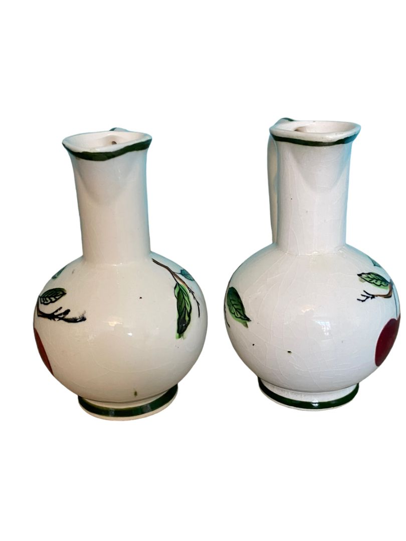 Oil & Vinegar Cruet Porcelain with Crazing NO STOPPERS