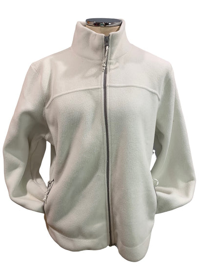 XL Old Navy Women's Full Zip Fleece Jacket Off White Mock Neck