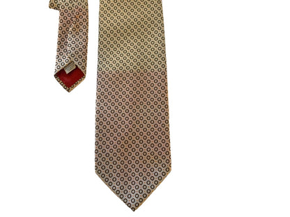 Vintage 56" Men's Necktie Polyester Retro Print Dipped Pink 4.25" Width