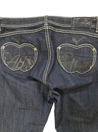 9/10 Apple Bottom Jeans Dark Wash Distressed Straight Leg