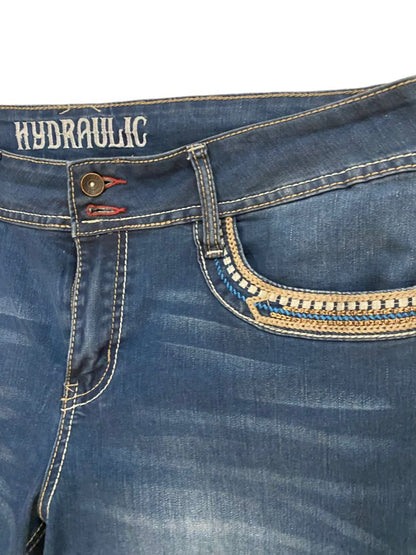 16 Hydraulic Nolita Crop Raw Hem Jeans Embroidered