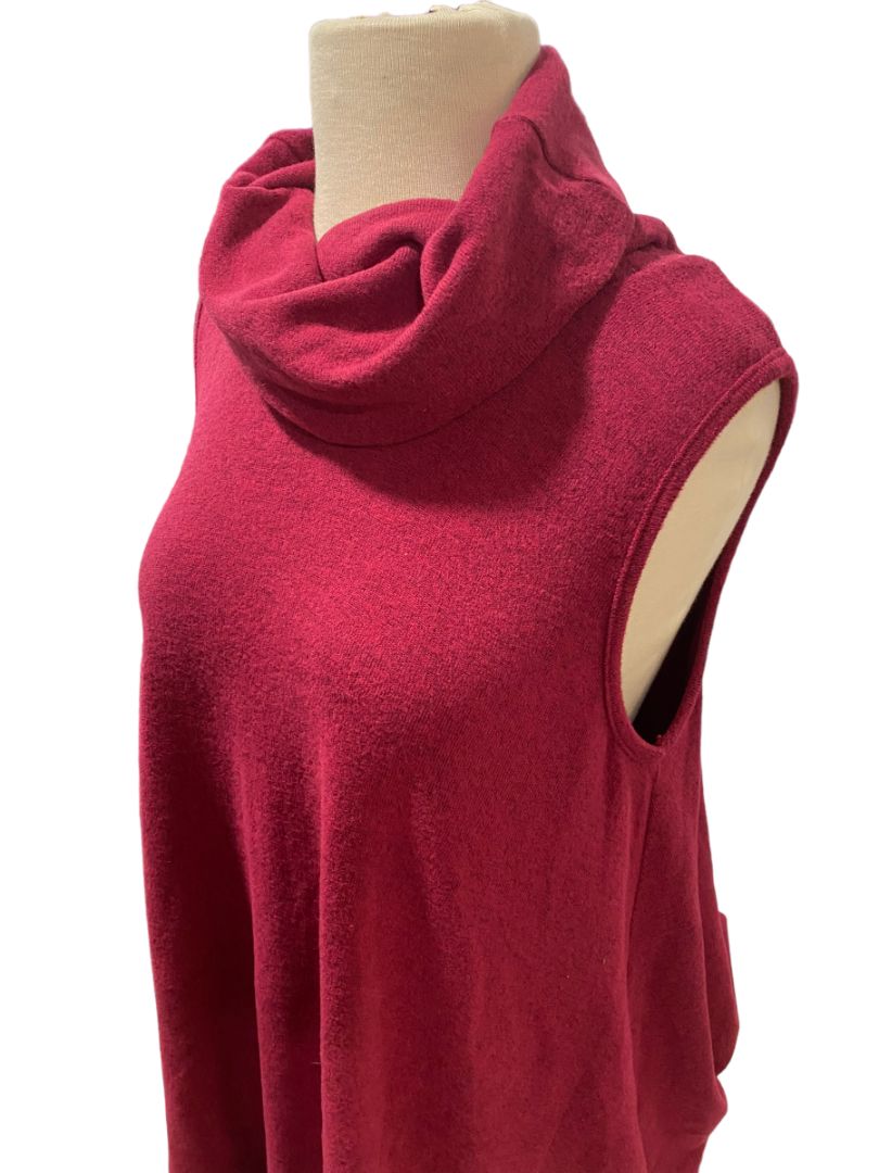 Large Aryeh Magenta Cowl Neck Sweater Dress Sleeveless Anthroplologie NWT