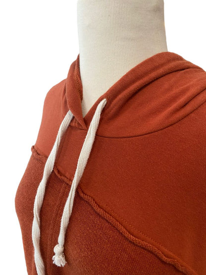 Medium Urban Outfitters Rust Orange Raw Edge Lightweight Hoodie